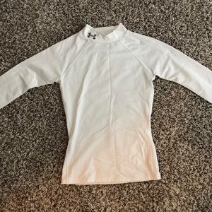 White Under Armour Fitted Long-sleeve